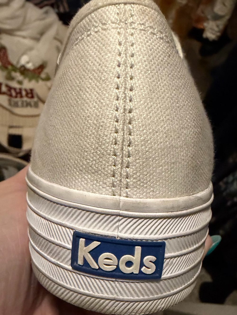 Keds Women’s White Canvas Lace-Up Sneakers - Picture 6 of 12